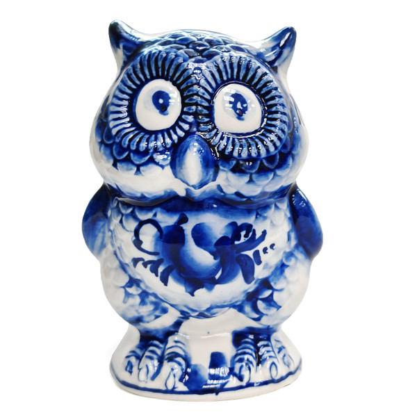 Фигурка Гжель "Сова" №12343 Фигурка Гжель "Сова" №12343