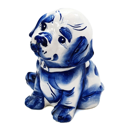 Фигурка Гжель "Собака Дружок" №12327