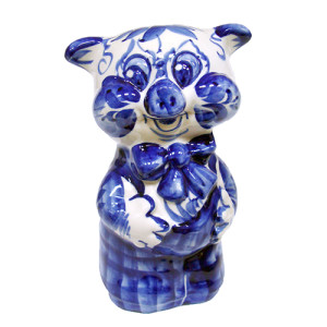 Фигурка гжель "Поросенок Фунтик" №2783