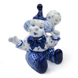 Фигурка Гжель "Клоун с мячом" №T018