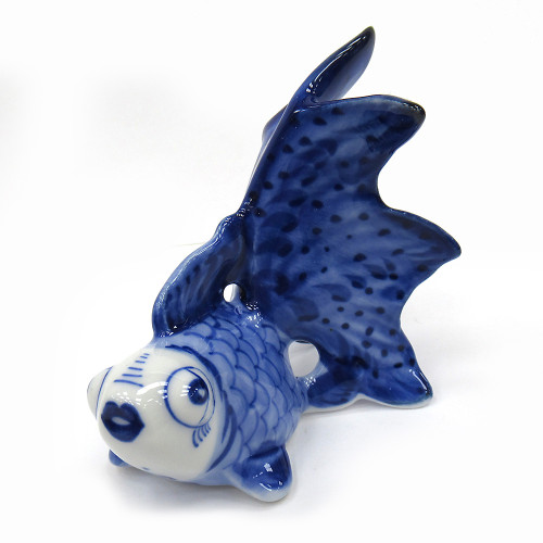 Фигурка Гжель "Рыбка золотая" №T022