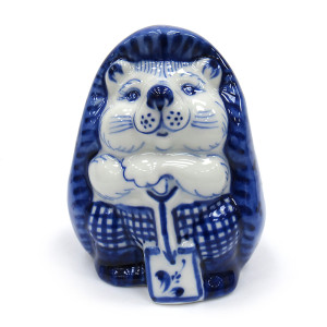 Фигурка Гжель "Ёж с лопатой" №T032