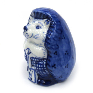 Фигурка Гжель "Ёж с лопатой" №T032