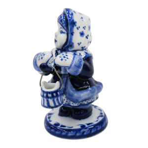 Фигурка Гжель "Девочка с коромыслом" №T033