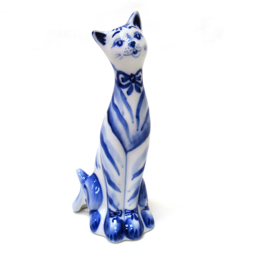 Фигурка Гжель "Кошка" №T113