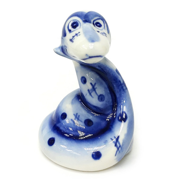 Фигурка Гжель "Змея Федя" №12323 Фигурка Гжель "Змея Федя" №12323