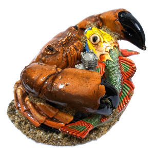 Фигурка из гипса и ракушки "Краб. Ласточкино Гнездо. Рыба" №537-5