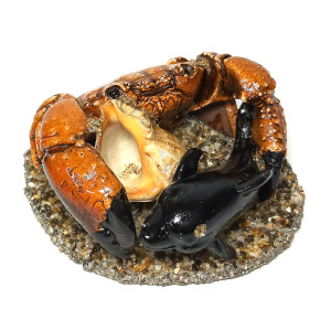 Фигурка из гипса и ракушки "Краб с дельфином" №537-8