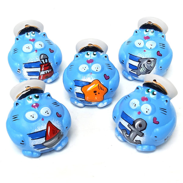 Фигурка из гипса "Кот колобок в шляпе" №610-1 Фигурка из гипса "Кот колобок в шляпе" №610-1