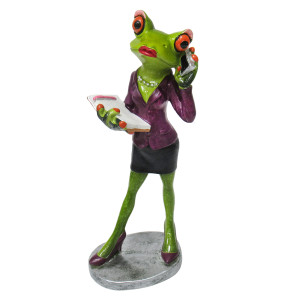 Фигурка из полистоуна "Лягушка бизнес леди" №09020