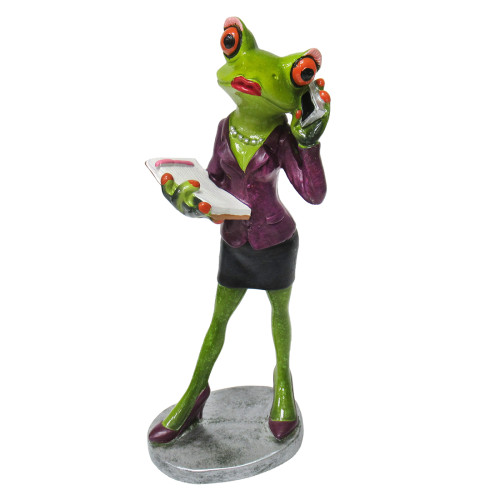 Фигурка из полистоуна "Лягушка бизнес леди" №09020