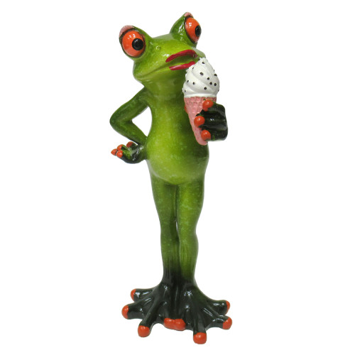 Фигурка из полистоуна "Лягушка с мороженым" №29001