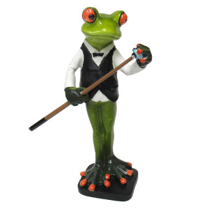 Фигурка из полистоуна "Лягушка бильярдист" №29005