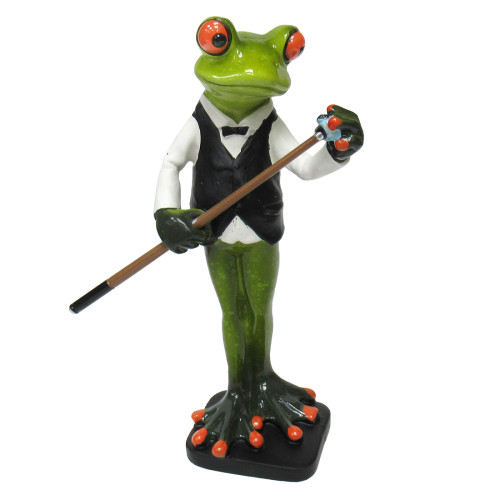 Фигурка из полистоуна "Лягушка бильярдист" №29005