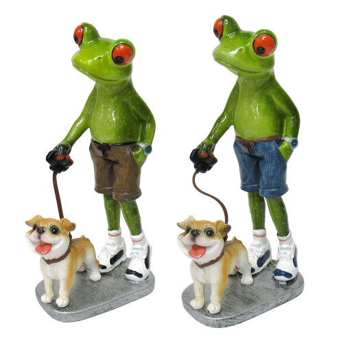 Фигурка из полистоуна "Лягушка с собакой" №29010