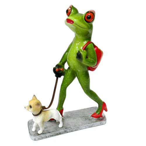 Фигурка из полистоуна "Лягушка с собачкой" №29011