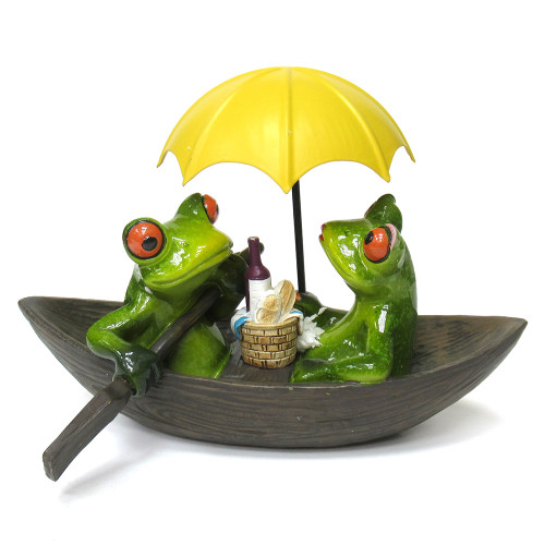Фигурка из полистоуна "Лягушки в лодке" №99046