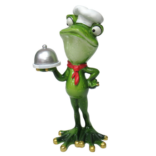 Фигурка из полистоуна "Лягушка повар" №99066