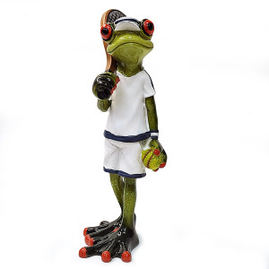 Фигурка из полистоуна "Лягушка теннисист" №YX09016-1