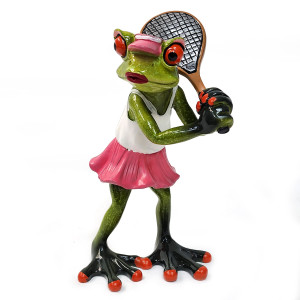 Фигурка из полистоуна "Лягушка теннисистка" №YX09016-2
