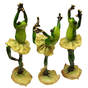 Комплект фигурок из полистоуна "Лягушки балерины" №YX2122
