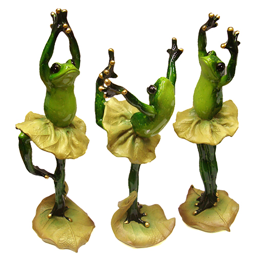 Комплект фигурок из полистоуна "Лягушки балерины" №YX2122