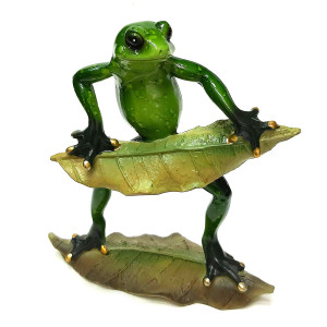 Фигурка из полистоуна "Лягушка-артистка синтезатор" №YX2123B