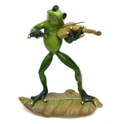 Фигурка из полистоуна "Лягушка-артистка скрипка" №YX2123E