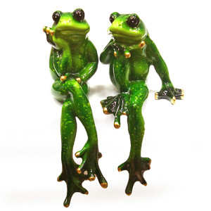 Фигурка из полистоуна "Лягушка" сидит №YX3353