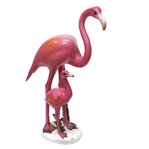 Фигурка из полистоуна "Фламинго мама с детенышем" №YX3523H
