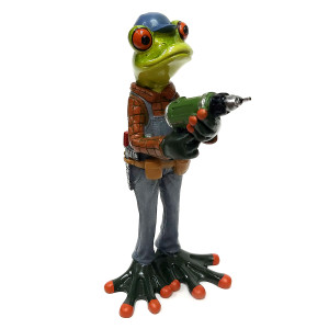 Фигурка из полистоуна "Лягушка строитель" №YX39015