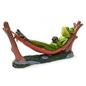Фигурка из полистоуна "Лягушка в гамаке" №YX49070