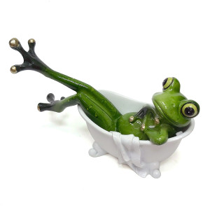 Фигурка из полистоуна "Лягушка в ванной" №YX6081
