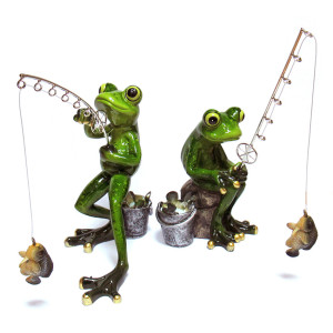 Фигурка из полистоуна "Лягушка рыболов" №YX69004DH