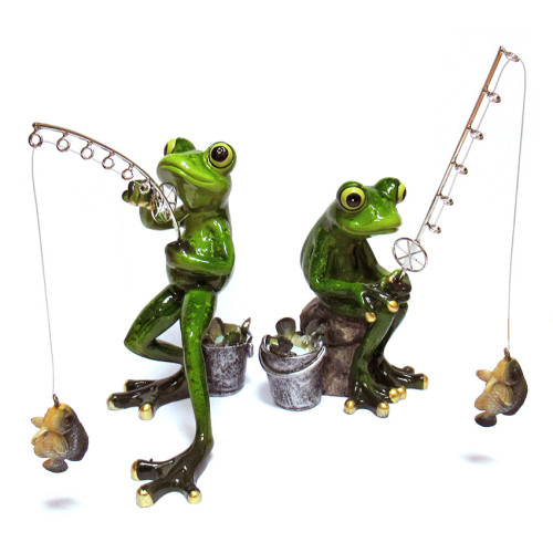 Фигурка из полистоуна "Лягушка рыболов" №YX69004DH
