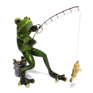 Фигурка из полистоуна "Лягушка рыболов" №YX69004DH