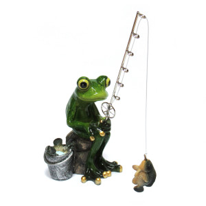 Фигурка из полистоуна "Лягушка рыболов" №YX69004DH