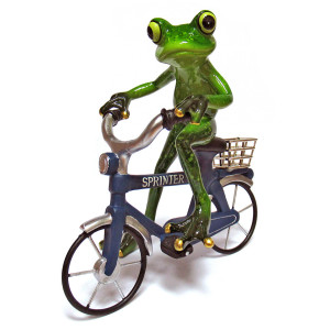 Фигурка из полистоуна "Лягушка на велосипеде" №YX69007DH