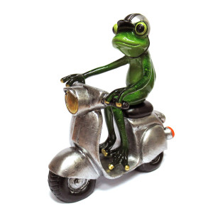 Фигурка из полистоуна "Лягушка на мопеде" №YX69008DH