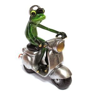 Фигурка из полистоуна "Лягушка на мопеде" №YX69008DH