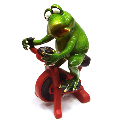 Фигурка из полистоуна "Лягушка на тренажере" №YX69066
