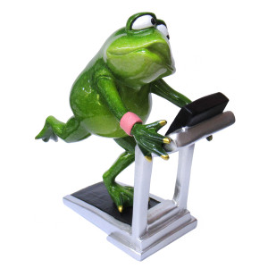 Фигурка из полистоуна "Лягушка на беговой дорожке" №YX69067