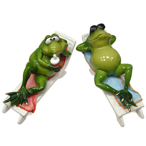 Фигурка из полистоуна "Лягушка на лежаке" №YX69068