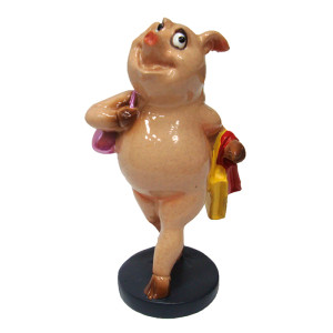 Комплект фигурок из полистоуна "Свинки" с сумками №YX71046