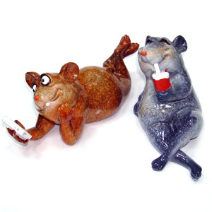 Фигурка из полистоуна "Мышка на пляже" №YX71074