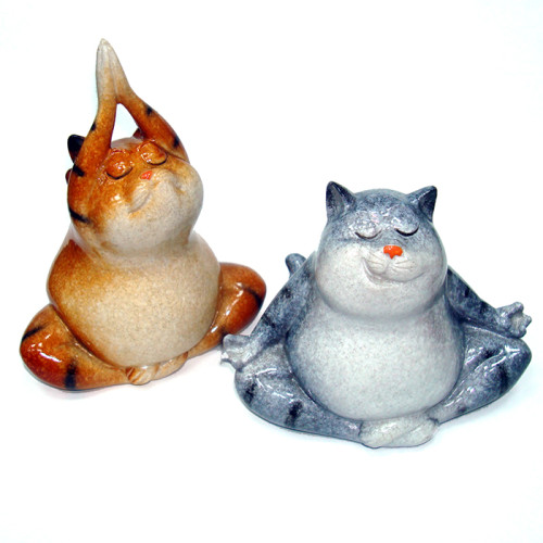 Фигурка из полистоуна "Кот йога" №YX71082