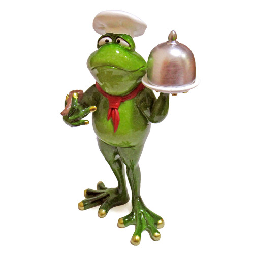 Фигурка из полистоуна "Лягушка повар" №YX89018