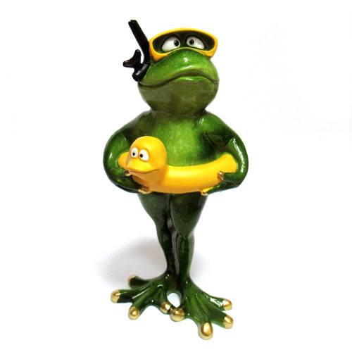 Фигурка из полистоуна "Лягушка пляжник" №YX89023