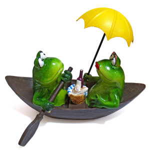 Фигурка из полистоуна "Лягушки в лодке" №YX89031
