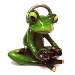 Фигурка из полистоуна "Лягушка в наушниках" №YX89050DH